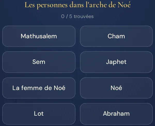 Une grille du jeu Le Crible